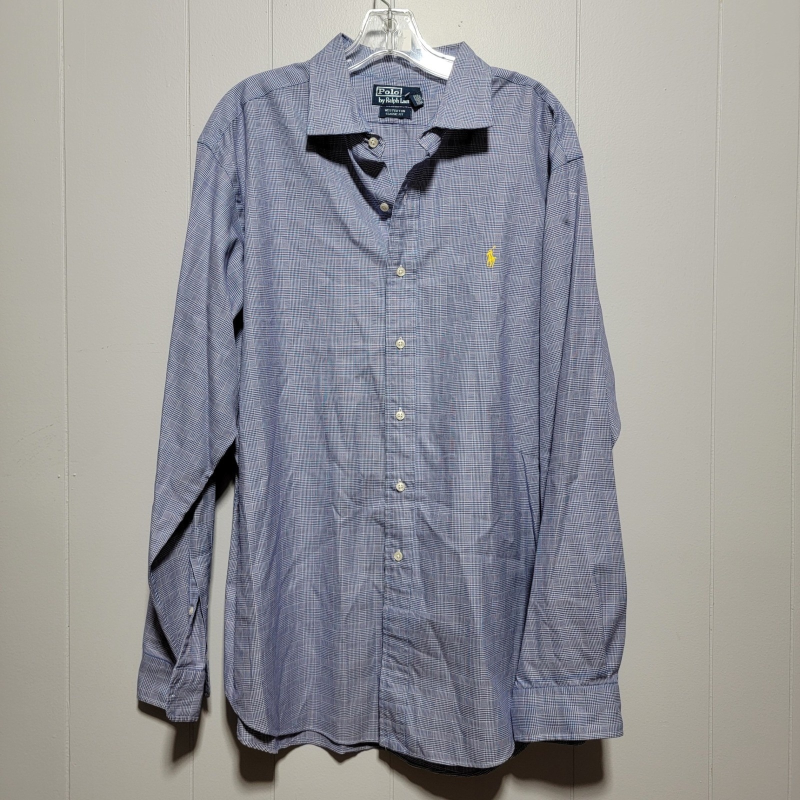 Polo Ralph Lauren Westerton Classic Fit Plaid Button Down Shirt Men's Xxl Blue
